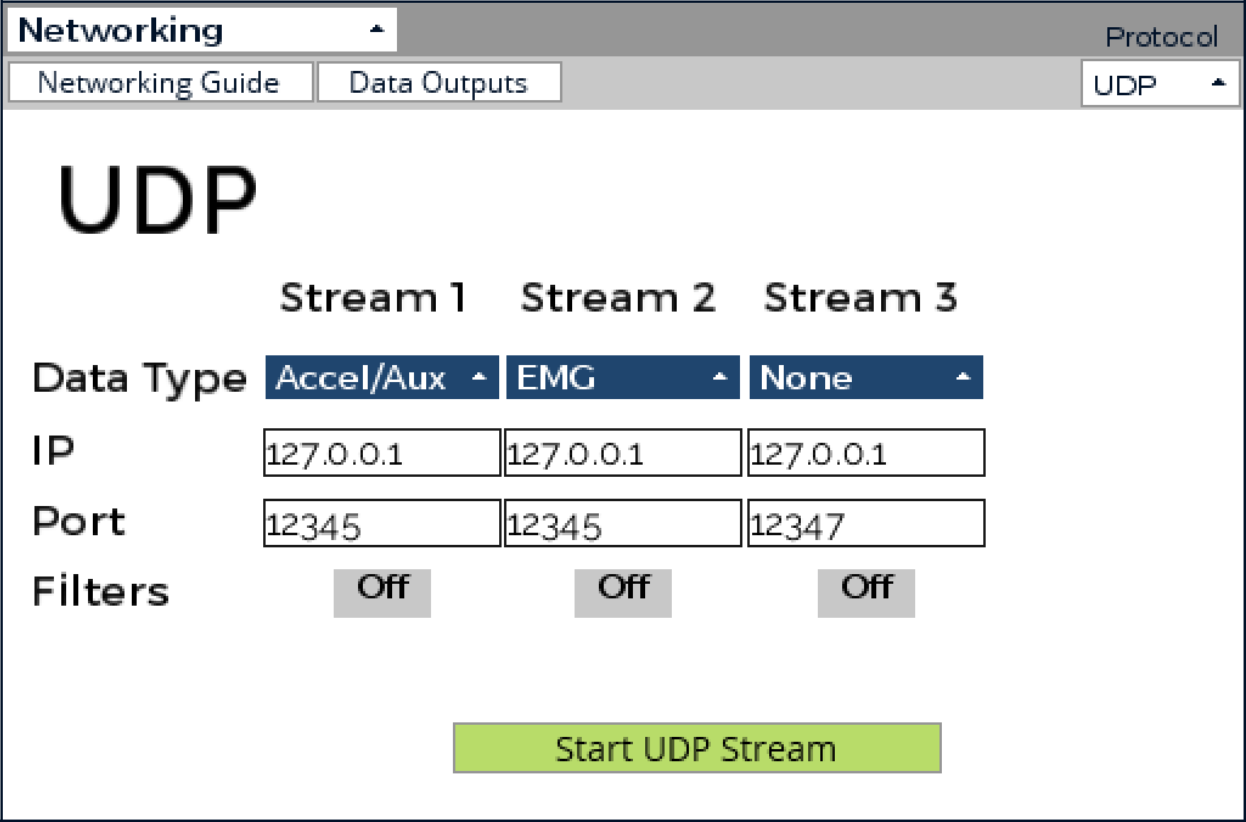 EMG Tetris GUI UDP Screenshot