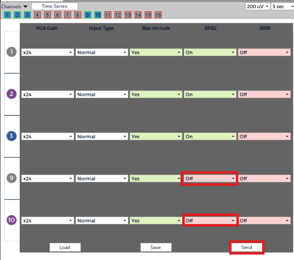 HW Settings Required for ExG
