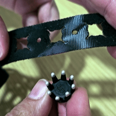 Placing a polymer electrode on the 10-20 velcro strap