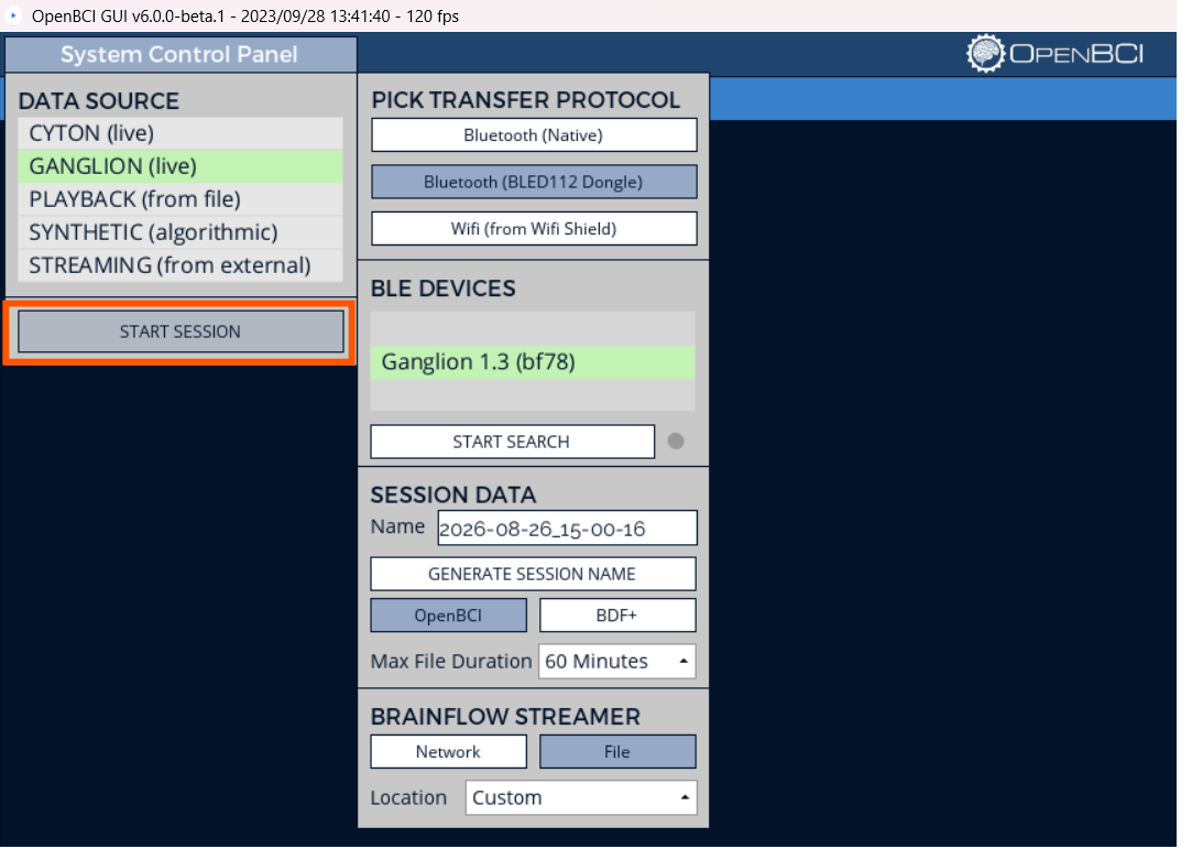 ble ganglion start system
