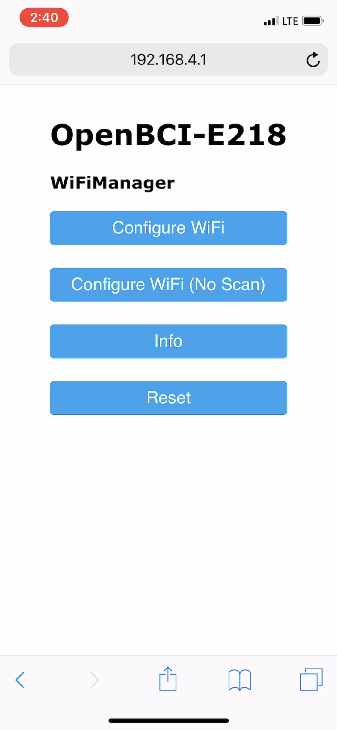 WiFi Manager home page